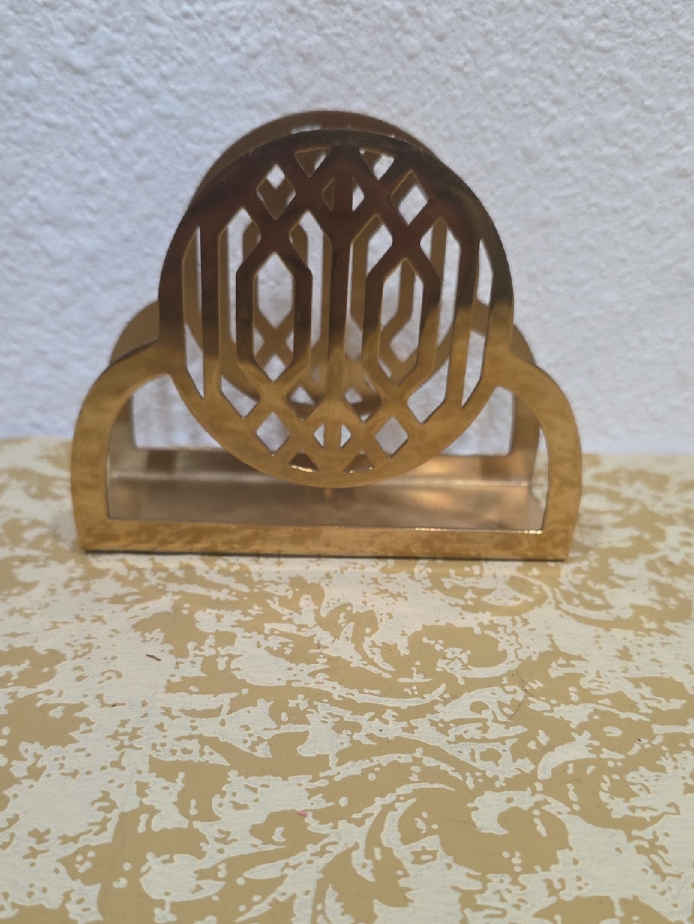 Art Deco Metal Napkin Holder, Mid Century Modern Letter Holder, Geometric Desk O